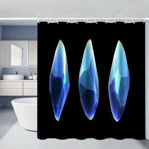 シャワーカーテン 防水 撥水 ポリエステル製 3Dデジタルプリント クリスタル柄 おしゃれ 高級感 バスルーム 浴室 目隠し 速乾