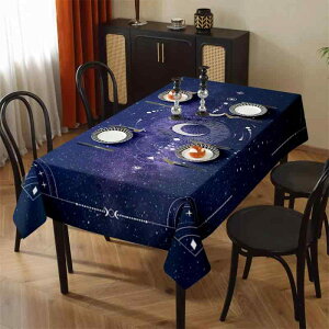 テーブルクロス 3Dデジタルプリント 食卓カバー ポリエステル製 長方形 ホーム リビング ダイニング レストラン おしゃれ モダン エレガント 装飾用(x2)