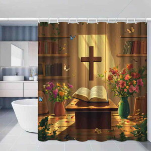 シャワーカーテン デジタルプリント 厚手 浴室 バスルーム お風呂 ポリエステル 防水 防カビ 穴あけ不要 つっぱり式 取り付け簡単 工事不要 モダン シンプル おしゃれ 目隠し インテリア