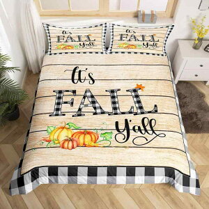 布団カバー 枕カバー 子供 レディース 秋 ハロウィン カボチャ 幾何学 チェック柄 寝具3点セット 部屋装飾 寝室インテリア モダン シンプル デジタルプリント 化学繊維