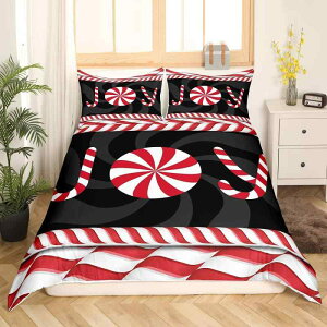 掛け布団カバー 枕カバー キッズ 子供用 クリスマス スイーツ柄 カラフル デジタルプリント ポリエステル素材 3点セット 秋冬 寝室 子供部屋用 かわいい ポップ おしゃれ