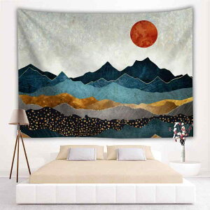 タペストリー 風景柄 山柄 自然 アート ポリエステル 壁掛け インテリア 部屋飾り ウォールデコレーション モダン シンプル カラフル リビング 寝室 書斎 子供部屋(x2)
