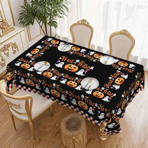 テーブルクロス ハロウィンパーティー 食卓カバー イベント 飾り付け カボチャ キャンディ柄 パンプキン 撥水 防水 防油 汚れ防止 洗濯可能 ポリエステル 長方形 ダイニング