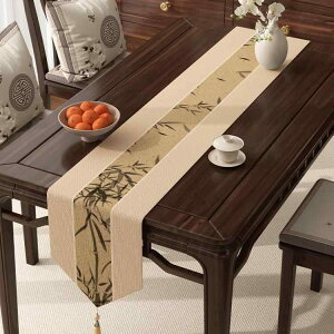 テーブルランナー 新中華風 禅テイスト 竹柄 綿麻 コットン リネン ロング ティーテーブルマット コーヒーテーブル テレビボード 食卓 リビング 飾り棚 和モダン おしゃれ 上質 インテリア