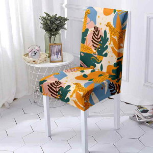 椅子カバー 家庭用 ダイニングチェア用 一体型クッション 伸縮性 ストレッチ 汎用 万能フィット 防汚 防塵 傷防止 滑り止め ポリエステル製 モダン シンプル セット(x2)