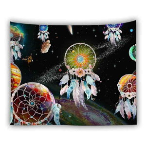 タペストリー アート ボヘミアン ヨーロピアン ドリームキャッチャー 風景柄 カラフル 壁掛け ウォールクロス ポリエステル インテリア リビング 寝室 書斎 ダイニング 寮 部屋 装飾 デコレ