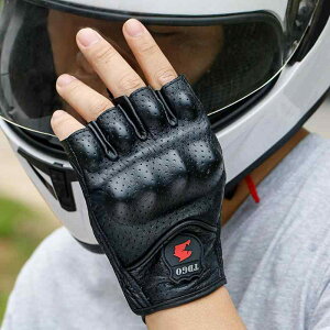 バイクグローブ 男女兼用 ユニセックス 夏用 本革 牛革 羊革 レザー スマホ対応 タッチパネル対応 高通気性 半指 オートバイ ツーリング サイクリング