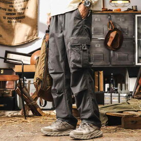 カーゴパンツ メンズ アメカジ 秋 ストレート ルーズフィット ビッグポケット ロングパンツ ポリエステル素材 カジュアル 普段使い ストリートファッション 耐久性 イージーケア