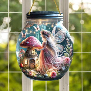 オーナメント 羽根付き 天使 エンジェル アクリル製 丸型 カラフル ペイント 窓飾り 玄関飾り リビング 子供部屋 プリンセス風 インテリアデコレーション(x2)
