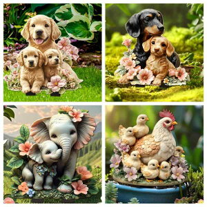 ガーデンピック 母の日 親子の絆 アクリル 2D 平面 かわいい イラスト 屋外 庭 ガーデン 芝生 植木鉢 装飾 デコレーション オブジェ 地中挿し(x2)