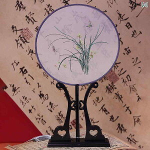 うちわ 団扇 刺繍 新中国風 絹製 木枠 花鳥柄 レトロアンティーク調 漢服 チャイナドレス 舞扇 舞台小物 インテリア装飾 エレガント