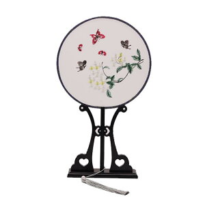 団扇 刺? 和風 レトロ クラシック 舞踊 ダンス 漢服スタイル チャイナドレス イベント 舞台 コスプレ 着物 浴衣 和装小物 絹 シルク 木製 円形 丸型 手持ち 飾りうちわ 軽量 高級感