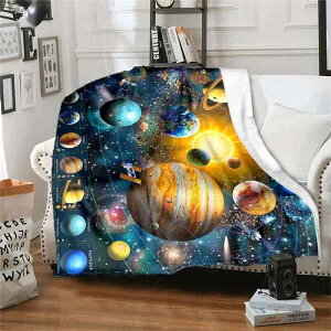 ブランケット 毛布 ひざ掛け フランネル 宇宙 星柄 デジタルプリント ソファ ベッド 旅行 キャンプ オフィス エアコン対策 ポリエステル スローケット 肌触り 柔らかい