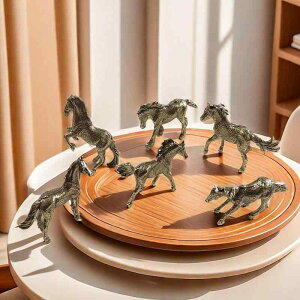 置物 ミニチュア 馬 フィギュア 動物 白馬 茶馬 多肉植物 盆栽 観葉植物 ジオラマ テラリウム 箱庭 インテリア オーナメント 合金製 電気メッキ加工 中国風(x2)