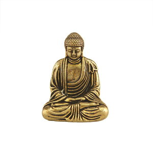 仏像 真鍮製 大日如来像 小型 ミニ 携帯用 卓上 インテリア 置物 オブジェ レトロ アンティーク調 古美仕上げ 精巧 細工 飾り 縁起物 開運 アイテム 車内用 癒し 瞑想