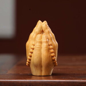 置物 崖柏 木彫り 仏手 仏像 掌中物 鑑賞品 高級感 天然木 インテリア 装飾品 工芸品