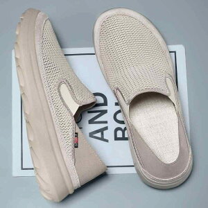 シューズ メンズ 男性用 カジュアル スリッポン 布靴 メッシュ 通気性 軽量 快適 ゆったり 大きいサイズ ラウンドトゥ 普段使い ブラック ベージュ グレー 春夏秋