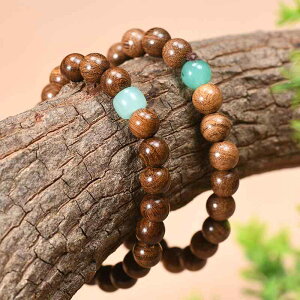 ブレスレット 男女兼用 アフリカ金糸檀木製 数珠 青翡翠 瑠璃 天然石 手作り 普段使い 鑑賞 コレクション レトロ 民族風 アジアンテイスト