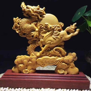 置物 檜木 龍馬精神 精巧彫刻 両面彫刻 透かし彫り 玄関 リビング 書斎 オフィス デスク 卓上 インテリア オブジェ 縁起物 風水 開運 贈答品 ギフト プレゼント