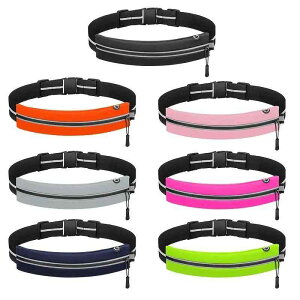 スポーツウエストポーチ 男女兼用 ランニング ジョギング ウォーキング スマホ収納 薄型 軽量 通気性 大容量 アウトドア フィットネス ジム ブラック グレー ピンク