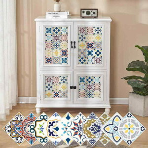 リメイクシート 家具 テーブル デスク 戸棚 壁 リノベーション 模様替え 補修 貼るだけ 簡単 DIY 防水 防汚 防カビ 自己粘着 地中海風 幾何学模様 PVC リビング キッチン 浴室 デコレーション