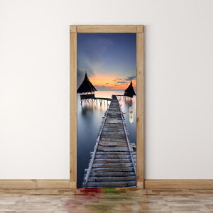 �E�H�[���X�e�b�J�[ 3D���� �h�A�p �ǎ� �����C�N�V�[�g �\�邾�� �ȒP ���ȔS���V�[�� �R�ƌ΂̕��i ���r���O �Q�� ���� ���� �͗l�ւ� �C���e���A �f�R���[�V���� PVC��