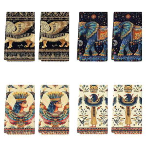 ふきん レトロ エジプト柄 マイクロファイバー クロス キッチン 台所 ダイニング リビング 食卓 テーブル 食器拭き 台拭き 吸水 速乾 多用途 家庭用(x2)