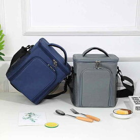 保冷バッグ 大容量 高さのある スクエア型 斜め掛け 手提げ ランチ ピクニック アウトドア お弁当 アルミホイル 折りたたみ式 ポータブル 黒 灰色 ピンク シンプル