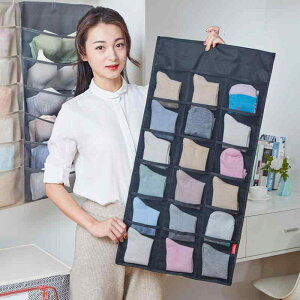 吊り下げ収納 下着 インナー ブラジャー ショーツ 靴下 布製 壁掛け クローゼット ドアハンガー 多ポケット 衣類整理 大容量 シンプル ポリエステル