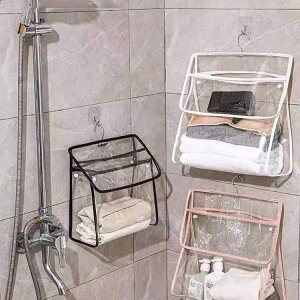 ウォールポケット 浴室収納 防水 透明 スマホ操作対応 壁掛け式 大容量 衣類 タオル 下着 洗面用品 ランドリーバッグ オックスフォード生地 耐久性 省スペース 吊り下げ収納 洗面所 脱衣所