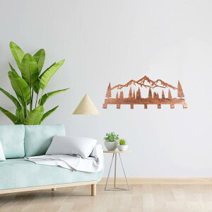 フック アイアン製 壁掛け キーフック コートハンガー 帽子掛け 森デザイン リーフモチーフ 真鍮色 ブラック シンプル モダン 玄関 リビング ドア裏収納 ウォールラック