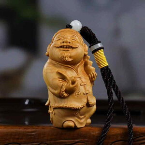 工芸品 黄楊木 彫刻 開運 招財 置物 中華風 インテリア飾り 室内装飾 オブジェ 縁起物 財運向上 幸運アイテム 手彫り