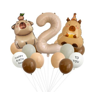 バルーン 風船 カピバラ キャラクター アルミフィルム 誕生日 パーティー デコレーション アニマル ユニーク かわいい キャラメルカラー 飾り