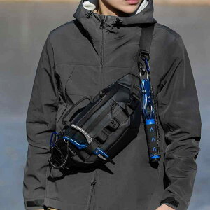 ボディバッグ 男女兼用 ウエストポーチ ルアーフィッシング 小型 防水 耐摩耗 ナイロン製 ランニング フィットネス アウトドア スポーツ 釣り 斜め掛け ショルダーバッグ マットブラック オ