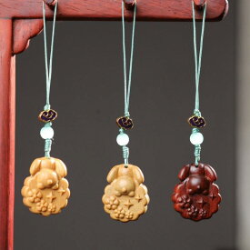 木製チャーム 緑檀 紫檀 月餅 団欒ウサギ 携帯ストラップ スマホチャーム バッグチャーム キーホルダー 手持ち飾り 彫刻 開運 縁起物 お守り ユニセックス