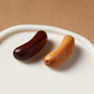 アクセサリーパーツ 木製 ウッド 原木 白檀 紫檀 彫刻 古龍 ドラゴン カーブパイプ DIY ハンドメイド 工芸品 装飾ビーズ コレクション 部品 スタイリッシュ