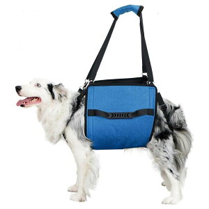 犬用ハーネス 介護 リハビリ 歩行補助 シニア犬 老犬 術後 サポートベスト 胴輪 布製 シンプル 無地 ブルー ブラック 散歩 お出かけ用
