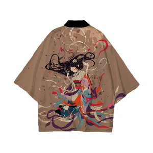 羽織り メンズ 男性用 和装 カーディガン ハロウィン コスプレ 衣装 日本 浮世絵 和柄 武士 ゴースト柄 アニメ 3Dプリント 薄手 軽量 通気性 メッシュ生地 トップス 春夏 カジュアル 普段使い