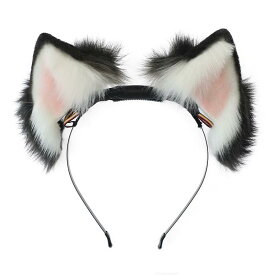 ヘアアクセサリー ユニセックス 電動 猫耳 カチューシャ 充電式 可動 取り外し可能 リアル フェイクファー ぬいぐるみ ヘッドバンド コスプレ 仮装 パーティー イベント
