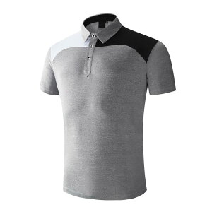 ポロシャツ メンズ 男性用 ゴルフウェア スポーツウェア 半袖 襟付き ビジネスカジュアル 通勤 普段使い アウトドア ポリエステル 吸汗速乾 通気性 夏 グレー