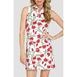 ゴルフ ワンピース レディース 女性用 ノースリーブ ミディ丈 スポーツ トレーニングウェア 花柄 ポリエステル 春夏 ホワイト