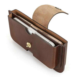 ウエストポーチ 本革 レザー 携帯ポーチ 手作り ハンドメイド iPhone対応 大型スマートフォン対応 ダブルポケット 2台収納 耐衝撃 傷防止 落下防止 コーヒーブラウン