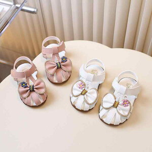 ベビー サンダル 女の子 夏用 新生児 幼児向け プリンセスシューズ ファーストシューズ ソフトソール あんよ靴 おしゃれ かわいい お出かけ用 ホワイト ピンク 0歳 1歳 2歳