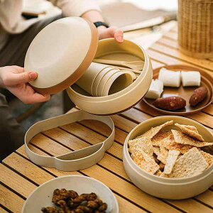 アウトドア食器セット 皿 ボウル カトラリー キャンプ ピクニック 旅行 携帯用 ポータブル プラスチック製 軽量 高級感 ブラウン ベージュ