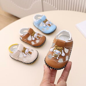 ベビーサンダル ファーストシューズ 男の子 女の子 男女兼用 赤ちゃん 春夏 ソフトソール マジックテープ キャラクター 合成皮革 アイボリー カーキ ブルー 0歳 1歳 2歳 3歳