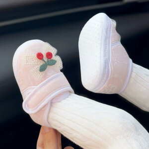 ベビーシューズ 女の子 赤ちゃん ファーストシューズ 学歩靴 夏秋 柔らかい底 脱げにくい プリンセス風 かわいい コットン 滑り止め お出かけ用 ピンク グリーン アプリコット