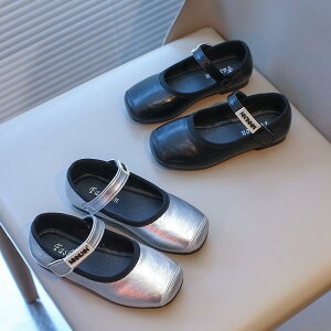 キッズ 女の子 プリンセスシューズ フォーマル レザー スエード フラット マジックテープ かわいい レトロ シルバー ブラック 春夏