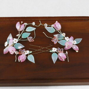 ヘアアクセサリー キッズ 女の子 漢服 中国服 中華風 かんざし 簪 歩揺 タッセル セット レトロ 古典的 仙女風 華やか 豪華 おしゃれ 花柄 フラワー 樹脂製 レジン パーティー イベント 発表