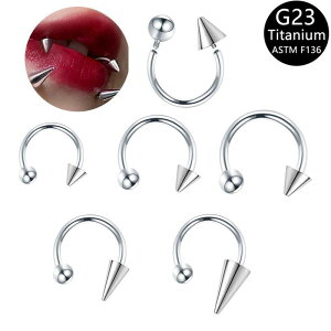 ボディピアス 男女兼用 F136 G23 チタン合金 C型 内ネジ ボールコーン ノーズリング リップリング 軟骨ピアス 耳用 電気メッキ加工 チタンカラー シルバーカラー 欧米スタイル シンプル ジュエ