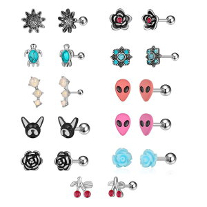 ピアス レディース 薔薇 ローズ 花 ステンレス 金属アレルギー対応 軟骨 ヘリックス 耳たぶ ファッション デイリーユース 耳飾り アクセサリー かわいい